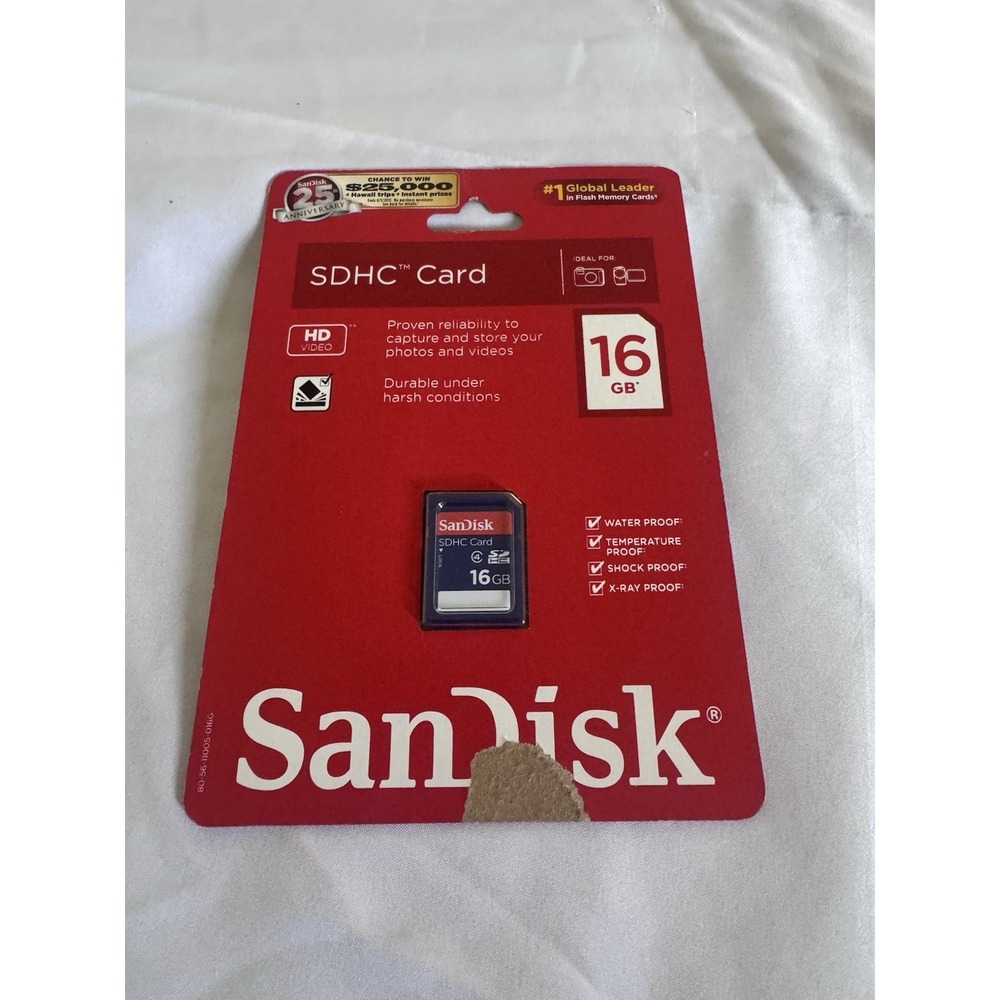 New SanDisk 16GB SDHC Class 4 SD Flash Memory Card Camera 16 G GB SDSDB-016G-B35